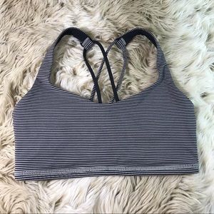 Lululemon black grey striped free to be bra 2